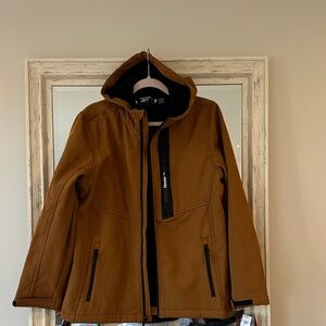 Reebok Kids Brown Hooded Puffer Jacket